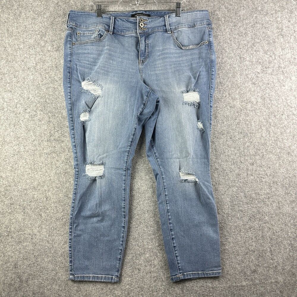 Torrid Jeans Womens 22W Light Wash Crop Jeggings Stretch Cloud 9 Denim 3-Button